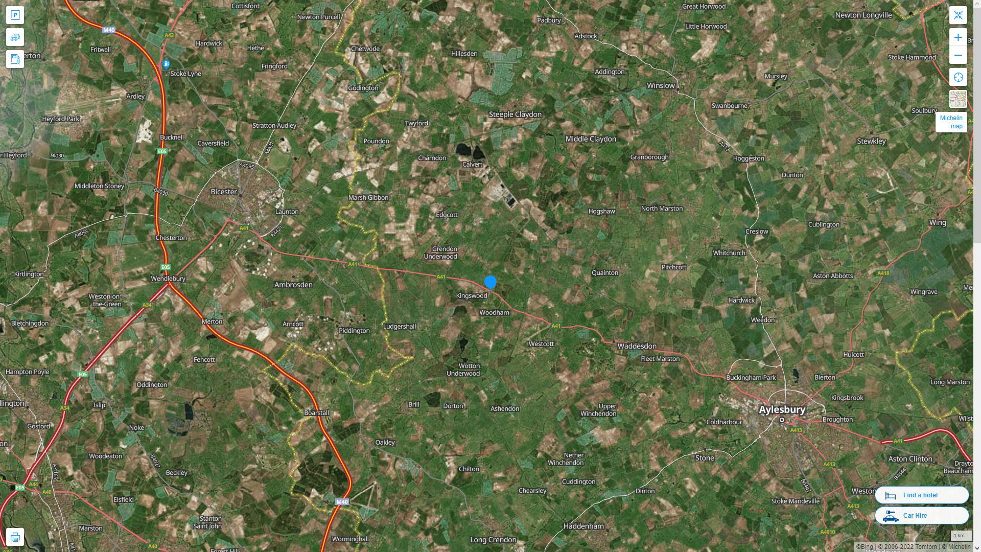 Kingswood Royaume Uni Autoroute et carte routiere avec vue satellite